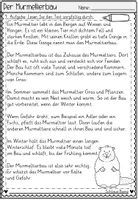 Vorschau - Arbeitsblätter - FREEBIE: Leseverstehen "Der Murmeltierbau" (2/4 Klasse - Deutsch) - Seite 3