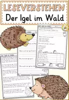Vorschau - Arbeitsblätter - FREEBIE: Leseverstehen Der Igel im Wald (2/4 Klasse - Deutsch) - Deckblatt