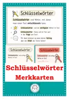 Vorschau - Poster - Schlüsselwörter. Merkposter. Leseverständnis - Deckblatt