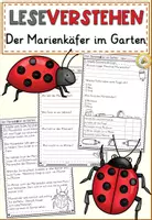 Vorschau - Arbeitsblätter - Der Marienkäfer im Garten Lesen und Verstehen | Lesetexte zum Leseverstehen & Textverständnis - Deckblatt