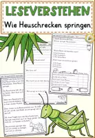 Vorschau - Arbeitsblätter - FREEBIE: Leseverstehen "Wie Heuschrecken springen?" (2/4 Klasse - Deutsch) - Deckblatt