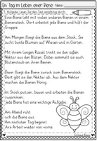 Vorschau - Arbeitsblätter - FREEBIE: Ein Tag im Leben einer Biene Lesen und Verstehen | Leseverstehen Klasse 2-4 - Seite 3