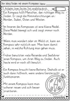 Vorschau - Arbeitsblätter - FREEBIE: Den Weg finden mit einem Kompass Lesen und Verstehen | Leseverstehen Klasse 2-4 - Seite 3