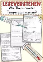 Vorschau - Arbeitsblätter - FREEBIE: Wie Thermometer Temperatur messen? Leseverstehen Grundschule | Lesetexte Klasse 2–4 - Deckblatt