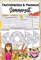 Vorschau - Mal- und Bastelvorlagen - Fantasiereisen / Traumreisen mit Mandalas: Sommer / Sommerzeit - Deckblatt