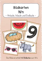 Vorschau - Stationenlernen - Buchstabeneinführung Nn - Bildkarten - Deckblatt