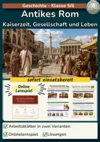 Vorschau - Stundenentwürfe - Antikes Rom - Kaiserzeit, Gesellschaft und Leben - online Lernspiel - Deckblatt