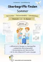 Vorschau - Arbeitsblätter - Oberbegriffe finden - Sommer - Deckblatt