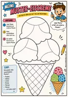 Vorschau - Arbeitsblätter - Eiscreme-Musterbilder – Kreatives Sommerprojekt für die Grundschule. -qlixu - Seite 2
