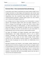 Vorschau - Arbeitsblätter - Hitze Lesetext mit Aufgaben B2 DaF DaZ - Seite 1