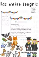 Vorschau - Mal- und Bastelvorlagen - Persönliches Zeugnis mit deinem Klassentiere - Deckblatt