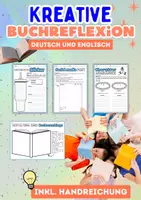 Vorschau - Arbeitsblätter - Kreative Buchreflexion – 4 kreative Arbeitsblätter für den Deutsch- und Englischunterricht - Deckblatt