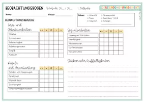 Vorschau - Lehrpläne/Lehrermaterial - Schülerbeobachtungen & Notizen | Beobachtungsbögen für Klassenleitung & Elterngespräche | Klasse 5–10 - Seite 1