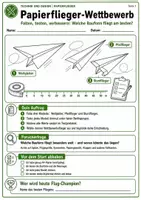 Vorschau - Arbeitsblätter - Papierflieger Wettbewerb im Technikunterricht - Deckblatt