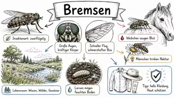 Vorschau - Arbeitsblätter - Arbeitsblätter zum Thema "Bremse (Insekt)" + Lösung & MP3 + Infografik - Seite 3