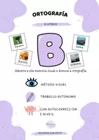 Vista previa - Hojas de trabajo - Ortografía para traballar a memoria visual -letra B- galego - Portada