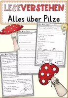 Vorschau - Arbeitsblätter - FREEBIE: Leseverstehen "Alles über Pilze" (2/4 Klasse - Deutsch) - Deckblatt