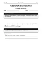 Vorschau - Arbeitsblätter - Arbeitsheft Dezimalzahlen - Deckblatt