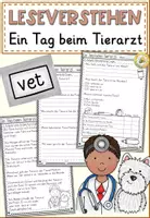 Vorschau - Arbeitsblätter - FREEBIE: Ein Tag beim Tierarzt Lesen und Verstehen | Leseverstehen Klasse 2-4 - Deckblatt
