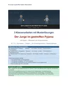 Vorschau - Klassenarbeiten - Der Junge im gestreiften Pyjama: 3 Klassenarbeiten differenziert | mit Musterlösung, Erwartungshorizont & Bewertungsbogen | Kl. 7–9 | sofort einsetzbar - Deckblatt