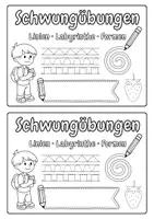 Vorschau - Arbeitsblätter - Schwungübungen – Miniheft zur Feinmotorik & Stiftführung - Seite 1