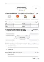 Vorschau - Test - Vokabeltest-Vorlage | Test de vocabulaire | Französisch - Seite 1