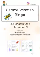 Vorschau - Spiele - Prismen-Bingo-Namen,Netze & Körper (Gerade Prismen Kl. 7/8) - Deckblatt