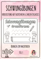 Vorschau - Arbeitsblätter - Schwungübungen - Miniheft für die 1.Klasse - Deckblatt