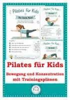 Vorschau - Aufgabenkarten - Pilates für Kids. 32 Bewegungskarten für die Grundschule und Kindergarten - Deckblatt