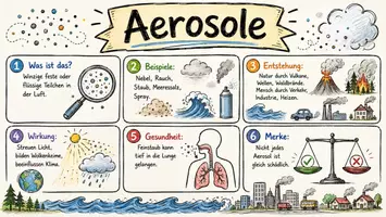 Vorschau - Arbeitsblätter - AB mit Fragen zum Thema "Aerosole" + Lösungsblatt + Mindmap + Infografik - Seite 1