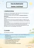 Vorschau - Arbeitsblätter - Pack die Badetasche! Der Sommer-Staffellauf ☀️ Bewegungsspiel - Seite 1