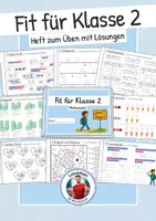 Vorschau - Mal- und Bastelvorlagen - Fit für Klasse 2 - Mathe - Übungsheft - Deckblatt