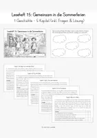 Vorschau - Arbeitsblätter - Leseheft 15: Gemeinsam in die Sommerferien (inkl. Lösung) - Deckblatt