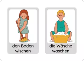 Vorschau - Spiele - WORTSCHATZKARTEN: Rund um die Hausarbeit - Seite 1