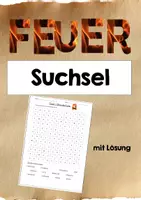 Vorschau - Arbeitsblätter - 🔥 Feuer / Brandschutz Suchsel – kostenloses Arbeitsblatt mit Lösung - Deckblatt