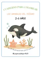Vista previa - Hojas de trabajo - MI PEQUEÑO LIBRO PARA COLOREAR LOS ANIMALES DEL OCÉANO - Portada