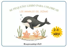 Vista previa - Hojas de trabajo - MI PEQUEÑO LIBRO PARA COLOREAR LOS ANIMALES DEL OCÉANO - página 1