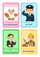 Vorschau - Bildkarten - Berufe: Wortkarten, Daz, Vorkurs, Mittelschule, Grundschule - Seite 1