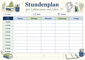 Vorschau - Arbeitsblätter - Stundenplan - universell einsetzbar / mehrere Varianten - Seite 1