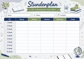 Vorschau - Arbeitsblätter - Stundenplan - universell einsetzbar / mehrere Varianten - Seite 2