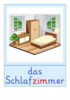 Vorschau - Bildkarten - Bildkarten: Schlafzimmer (DaZ-Unterricht) - Seite 1