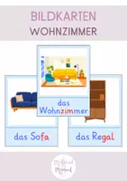 Vorschau - Bildkarten - Bildkarten: Wohnzimmer (DaZ-Unterricht) - Deckblatt