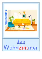 Vorschau - Bildkarten - Bildkarten: Wohnzimmer (DaZ-Unterricht) - Seite 1