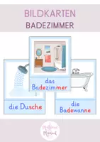 Vorschau - Bildkarten - Bildkarten: Badezimmer (DaZ-Unterricht) - Deckblatt