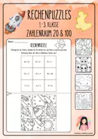 Vorschau - Arbeitsblätter - Rechenpuzzles - Plus ZR 20 & 100 - Deckblatt