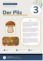 Vorschau - Stundenentwürfe - Der Pilz - Klasse 3 - 3-fach differenzierter Lesetext (Bildkarten, Stundenverlauf, Aufgaben + Lösungen uvm.) - Deckblatt