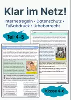 Vorschau - Arbeitsblätter - Datenschutz & Urheberrecht im Netz 🛡️ | Digitaler Fußabdruck | Medienkompetenz Klasse 4–6 - Deckblatt