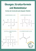 Vorschau - Arbeitsblätter - Übungen Strukturformeln, Nomenklatur nach IUPAC - Deckblatt