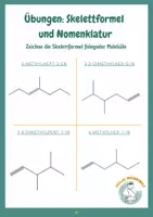Vorschau - Arbeitsblätter - Übungen Skelettformel, Nomenklatur nach IUPAC - Seite 1