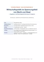 Vorschau - Stundenentwürfe - Wirtschaftspolitik Q1: Markt & Staat| Unterrichtsreihe inkl. Klausur - Deckblatt